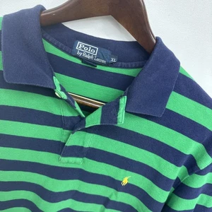 Polo Ralph Lauren Short Sleeve Blue/Green Striped Shirt Men's  XL Golf Casual - Picture 1 of 9