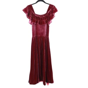 Hill House Home Akilah Nap Kleid Damen S Burgund Romantisch Skurril Feminin N - Bild 1 von 21