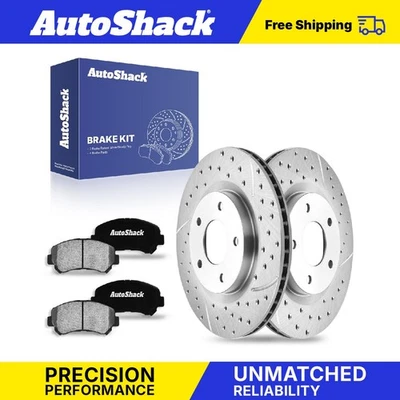 Front Drilled Slotted Brake Rotors Ceramic Pads for Nissan Rogue Select - Изображение 1 из 4