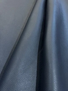 Korean Full Grain Pebble Leather Cow Hide 2mm 19.2sqf Dark Denim Color - Picture 1 of 9