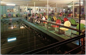 Postal vintage de Lewisville, Texas "BARCAZA DE PESCA LEWISVILLE" cromada sin usar - Imagen 1 de 2