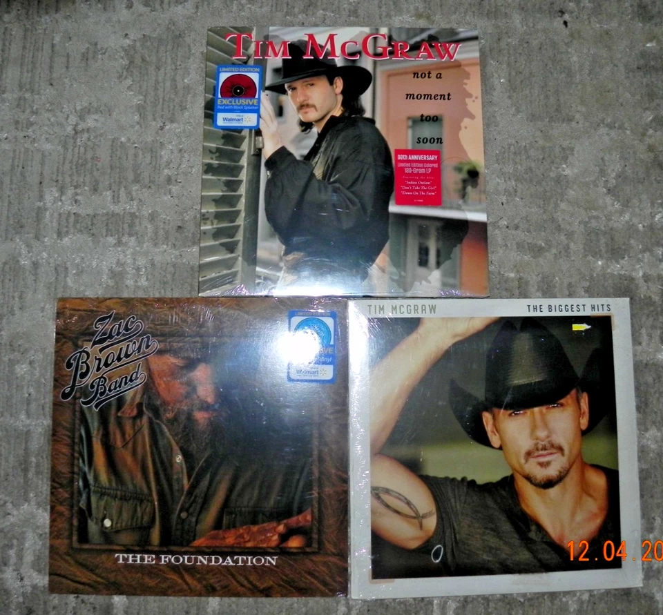 Lot of 3 Counrty Vinyl - Zac Brown The Foundation, Tim McGraw Not a Moment Too - Image 1 of 4