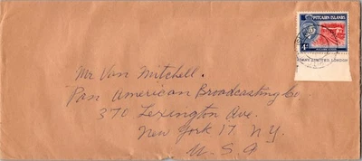 1958 Pitcairn Island Post Office Cover to New York NY USA - Image 1 of 2