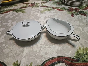 NORITAKE China Japan 5932 KOLONIE SAHNEKÄNNCHEN UND ZUCKERDOSE mit Deckel - Bild 1 von 16