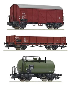 Vagones a escala HO - 76018 - Juego de 3 piezas: tren de mercancías, CSD - Imagen 1 de 1