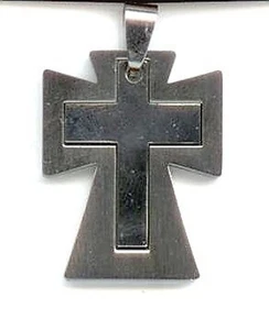 Edelstahlkreuz "Inlay Style" mit Lederband (*NEU*) - Picture 1 of 1