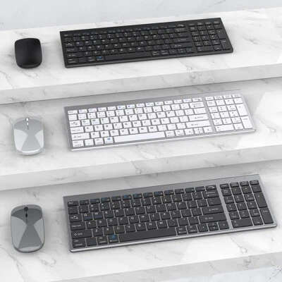 Wireless Keyboard And Mouse bluetooth Dual-mode Slim Rechargeable Typing Silent - Image 1 of 4