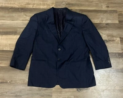 Armani Collezioni Men’s Blazer Navy Size 44R Coat Button Silk Wool Made In Italy Foto 1 de 4