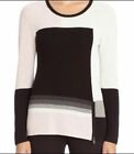 Nic+Zoe Sweater Women Size PP Pink Gray Black Color Blocked Geometric Pullover