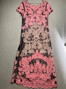 Js Collections Soutache Lace Midi Dress Womens Size 16 W Embroidered Lace Formal - Picture 1 of 13