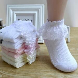 3/6/12 Pairs Comfortable Girl Kid Infants Lace Frilly Ankle School Dress Socks