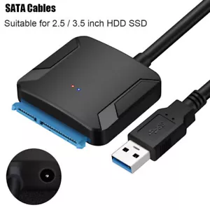 USB 3.0 to SATA External Hard Drive Reader 2.5" 3.5" HDD SSD Power adapter - Picture 1 of 9