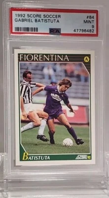 1991-92 Score итальянский Габриэль Батистута #84 - дебютант RC- PSA 9 новом - низкий POP! - Изображение 1 из 2