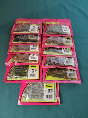 Mesa RockTackle Chompers Falda Doble Cola Grubs 4" y 5" Ajo/Sal NUEVO Foto 1 de 4