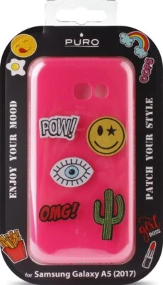 Cover Puro Patch per Samsung Galaxy A5 2017 5.2 TPU Rosa Shocking con 5 Adesivi - Immagine 1 di 4
