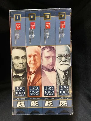 A&E Biography of the Millennium, 100 People 100 Years, 4-Tapes VHS Set - NEW - Image 1 of 4