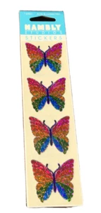 HAMBLY VINTAGE PRISMATIC STICKER SHEET RAINBOW BUTTERFLIES * - Picture 1 of 1