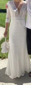 Brautkleid wunderschön Boho Gr 38 zartes creme wie neu Hochzeit - Bild 1 von 4