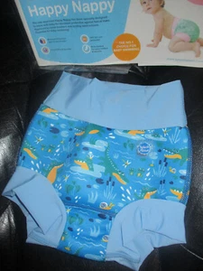 Splash About HAPPY NAPPY Boys Swimming Trunks Pants Blue Crocodile 2 - 3 Yrs XXL - Picture 1 of 8