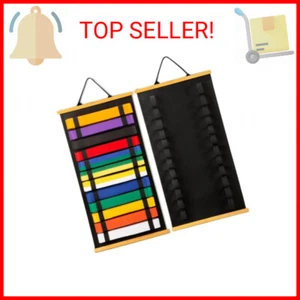 12Belts Karate Belt Display Rack with Bamboo Frame, Felt Taekwondo Belt Display, - Picture 1 of 2