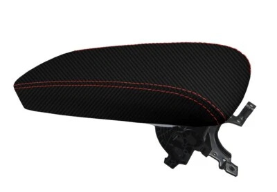 Console Lid Armrest Cover Carbon Fiber for Lexus ES350 2010-2012 Red Stitch - Image 1 of 4