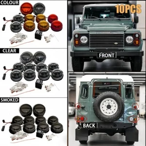 10PCS LED Turn Signal Stop Tail Lights Kit Lamps For Land Rover Defender 90 110 - Picture 1 of 21
