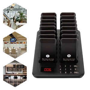 16 Restaurant Coaster Pager Guest Call Wireless Paging Queuing Calling System - Picture 1 of 38