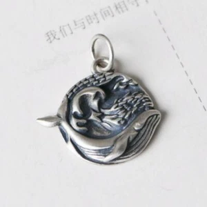 925 Sterling Silber Anhänger Walfisch Wal Ozean Damen Schmuck A2858 - Bild 1 von 4