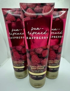 Bath & Body Works Sun-Ripened Raspberry Body Cream 8 oz x3 - Picture 1 of 1