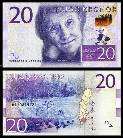 Sweden Suede 20 Kronor 2015, UNC, P-69 Cover