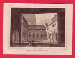 Cloître de Notre dame du Puy gravure 1845 FRANCE XI/B2 - Imagen 1 de 1