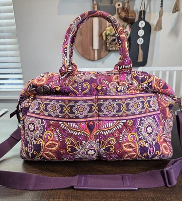 Vera Bradley Safari Sunset Large Weekender Purple Duffle Overnight Tote Bag - Image 1 of 4