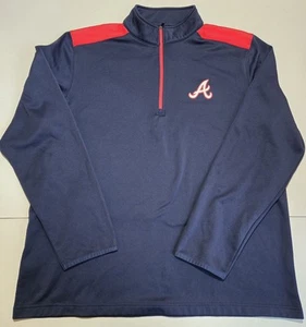 MLB Original Merchandise Atlanta Braves Jacke Herren Large 1/4 Zip Pullover Blau - Bild 1 von 6