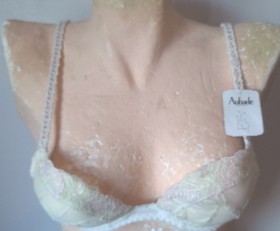 UK 32A - New Aubade 'Angel' Underwired Women's Push UP Bra Cream UK 32A (B218)