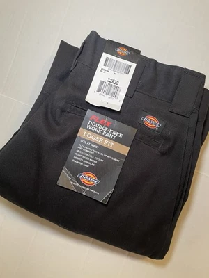 Dickies Relaxed Fit Double Knee Work Pants Men's 32x30 Black Loose Straight Leg - Image 1 of 4