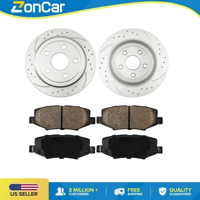 Kit de cerámica perforada y ranurada trasera para Jeep Wrangler 2007-2017 2018 JK Foto 1 de 4