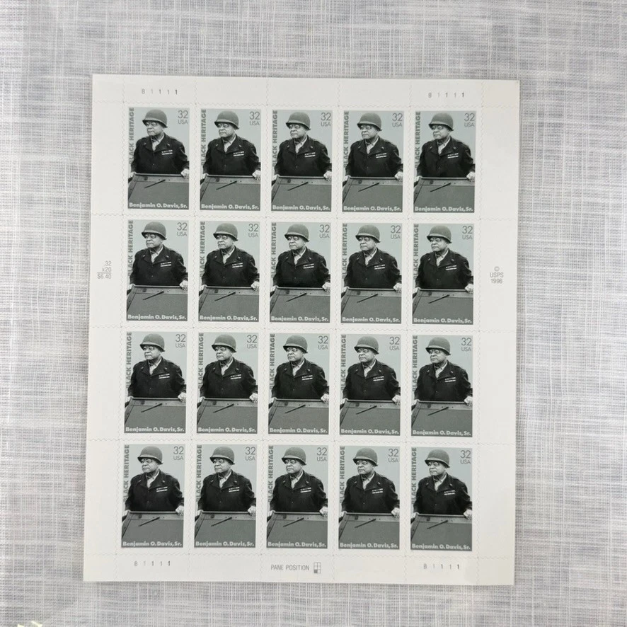 Scott 3121 - 1997 Benjamin O. Davis Full Sheet of 20 US 32¢ Stamps MHN - Image 1 of 1