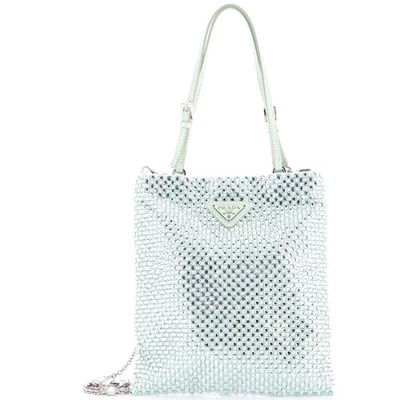 Prada Chain Flat Tote Crystal Embellished Satin Mini - Image 1 of 4
