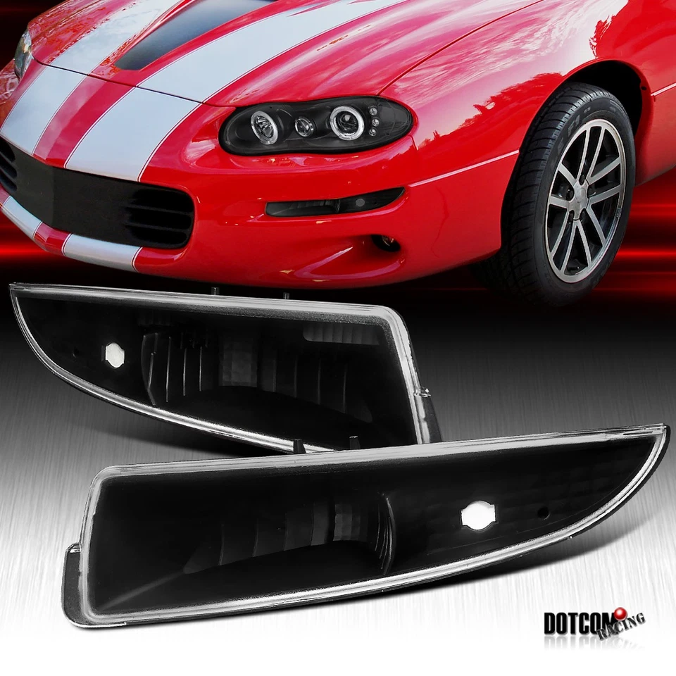 Black Fit 1993-2002 Chevrolet Camaro Front Bumper Signal Lights Parking Lamps - Изображение 1 из 4