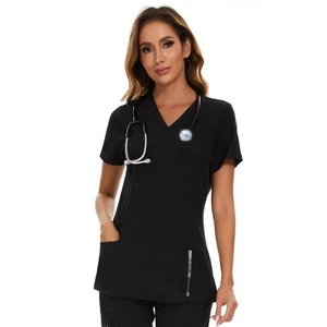 Scrub Tops for Woman - Soft Stretch V-Neck Top Scrubs with 3 Pockets Easy Car... - Picture 1 of 8