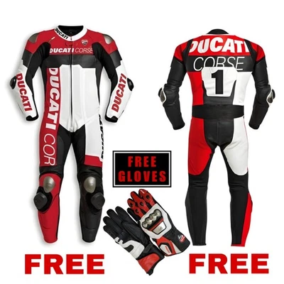 Ducati Corse Motorbike Racing Suit Motorcycle Riding Suit Cowhide Leather Suit - Image 1 of 4