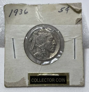 1936 BUFFALO NICKEL 5 CENT NICE COIN - Picture 1 of 7