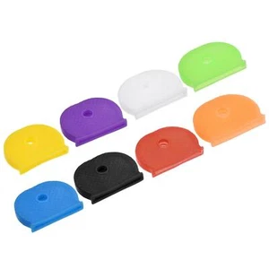 24Pcs Key Cap Cover Tags Keys Identifier Label ID Silicone Sleeve 8 Colors - Picture 1 of 6