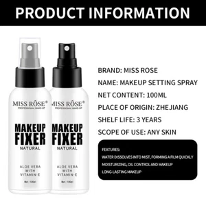 Moisturising, Hydrating & Long Lasting Make-up Setting Spray Full Size 100ml - Picture 1 of 12