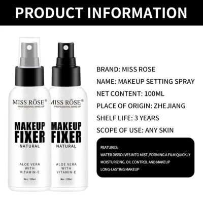 Moisturising, Hydrating & Long Lasting Make-up Setting Spray Full Size 100ml - Image 1 of 4