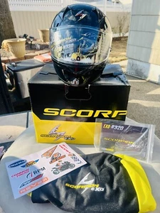 NEW Scorpion EXO-R320 Black Full Face Helmet/Clear Visor/Storage Bag/Size Medium - Picture 1 of 12