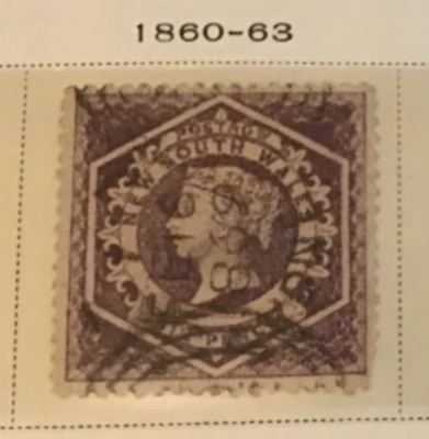  Nueva Gales del Sur Australia Scott 40 sello fino usado violeta seis peniques Foto 1 de 4