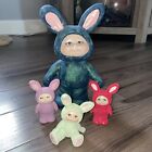Vtg. Set Of 4 Cabbage Patch Hobbyist Ceramic Easter Bunnies, Hand Painted