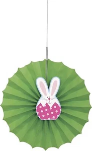 Ventilador de papel único conejito de Pascua de 12 pulgadas decoración suministros para fiestas navideñas - Imagen 1 de 2