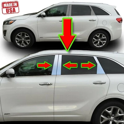 Juego de 8 molduras de pilar cromadas para Kia Sorento 11-15 cubierta de puerta poste espejado Foto 1 de 4